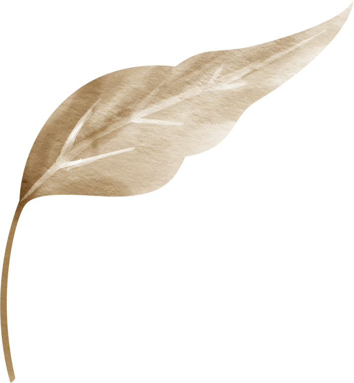 Vintage Brown Leaf Watercolour Perfect for Wedding Card Design