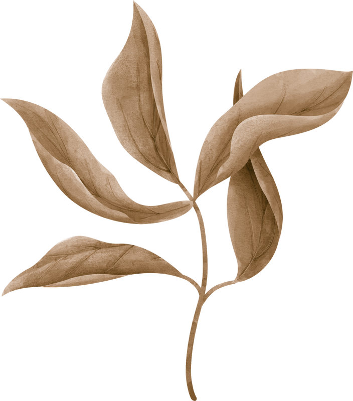 Vintage Brown Leaves Watercolour Perfect for Wedding Card Design