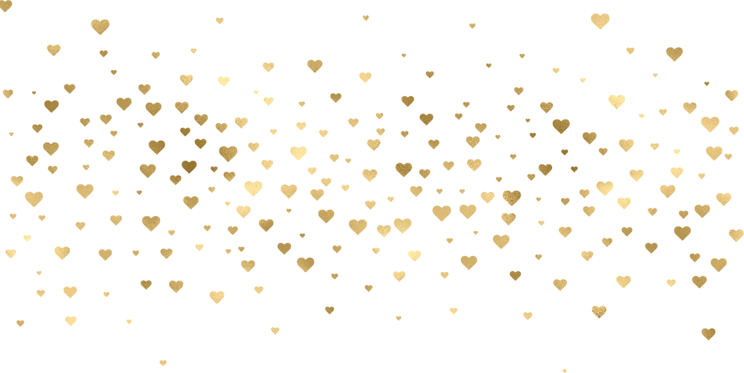 Elemento confetti de corazones dorados