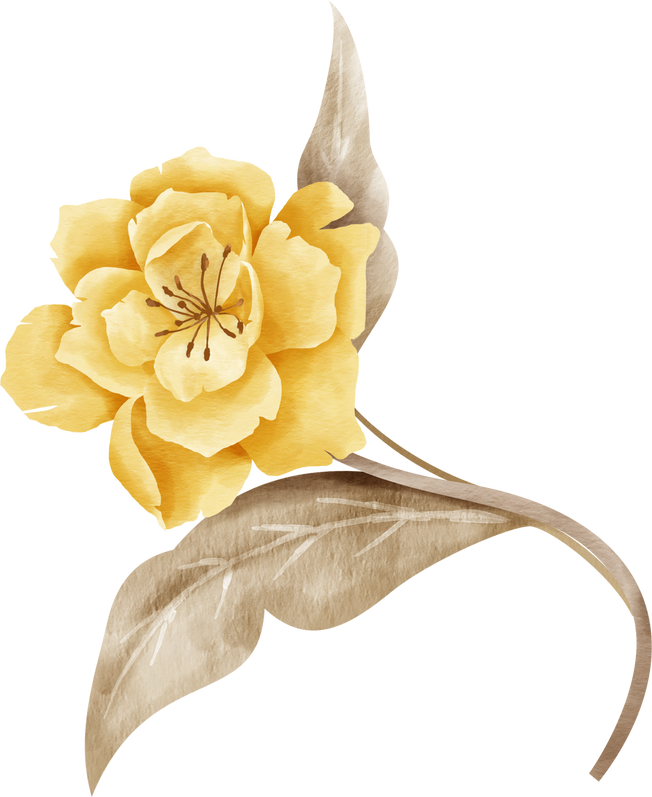 Vintage Brown Flower Watercolour Perfect for Wedding Card Design