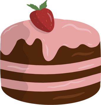 Cake with Strawberry cute dessert Illustration Topping Dessert Illustration  